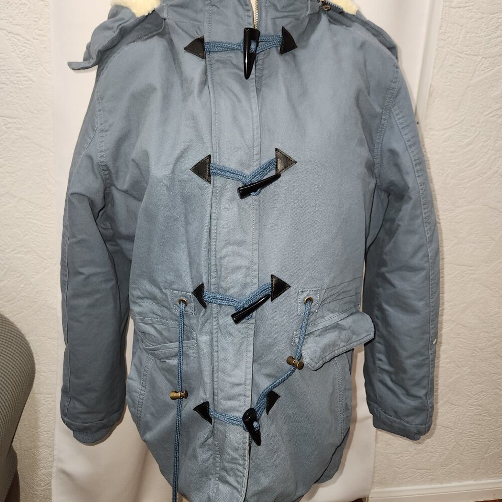 Blue Toggle Sherpa Lined Toggle Jacket - image 3